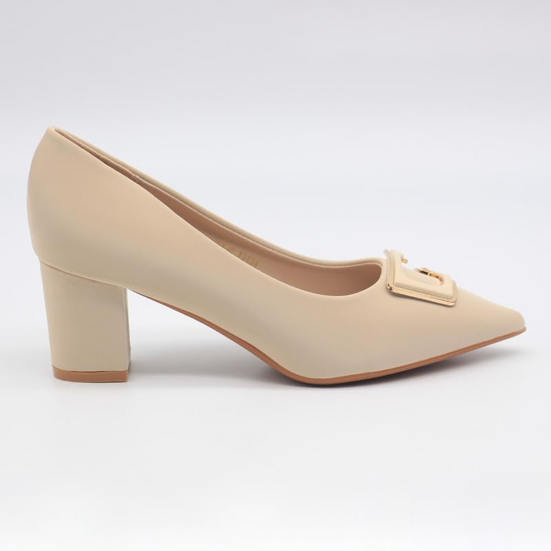 Women's High Heels Pumps Shoes | Closed Toe, Dress Slip-On Heels for Girls & Ladies | Shiny Women's Fashion High Heels for Party Bride Wedding Dress Platform Shoes