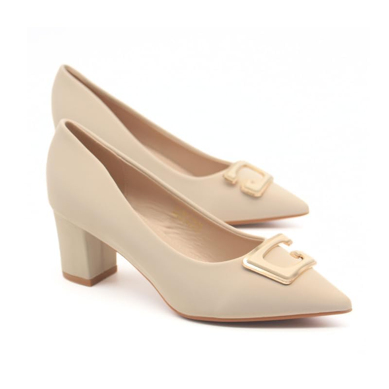 Women's High Heels Pumps Shoes | Closed Toe, Dress Slip-On Heels for Girls & Ladies | Shiny Women's Fashion High Heels for Party Bride Wedding Dress Platform Shoes