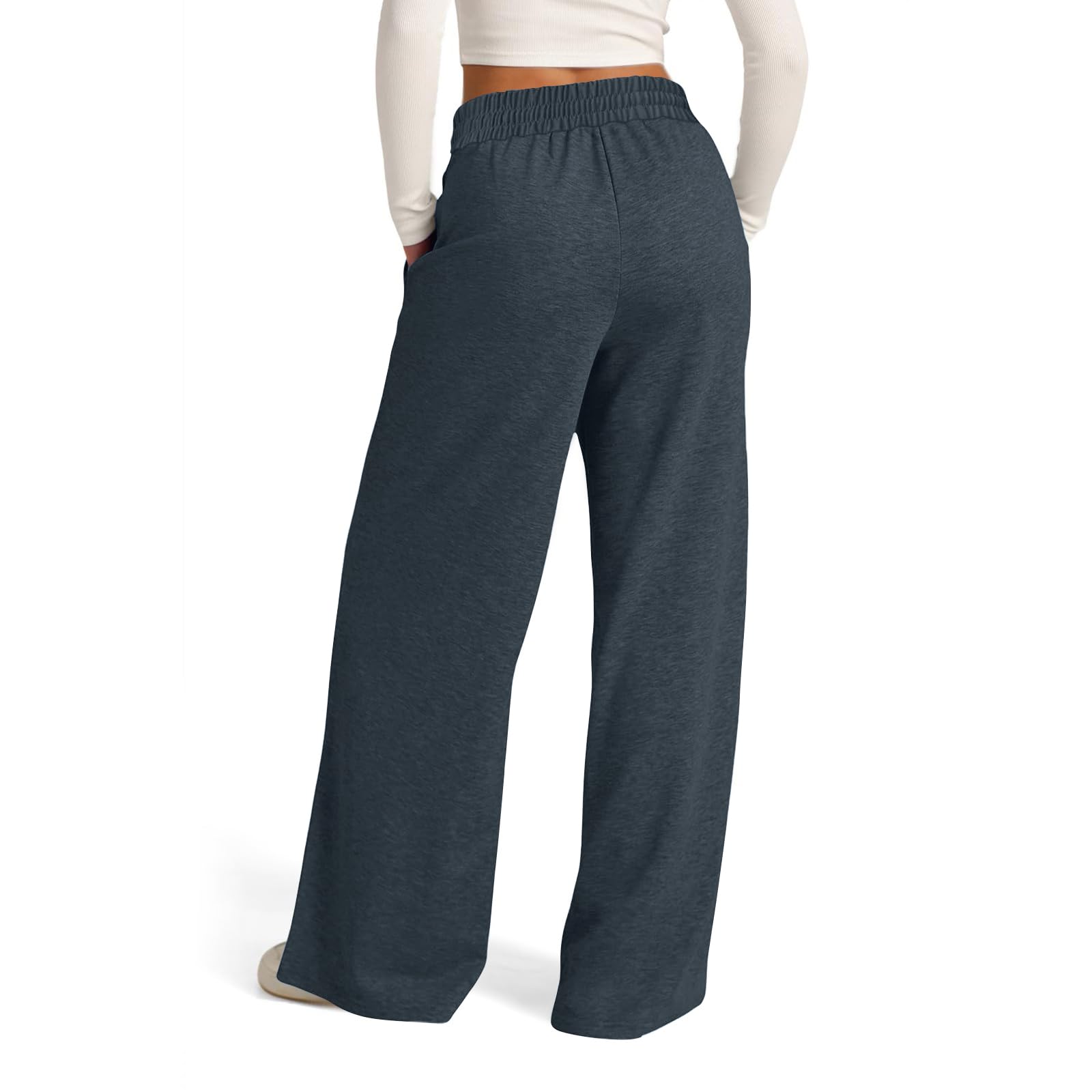 Women’s Wide Leg Sweatpants, Lightweight, High Waisted with Wide Pockets, Comfortable Lounge Pants with Drawstring, 2024