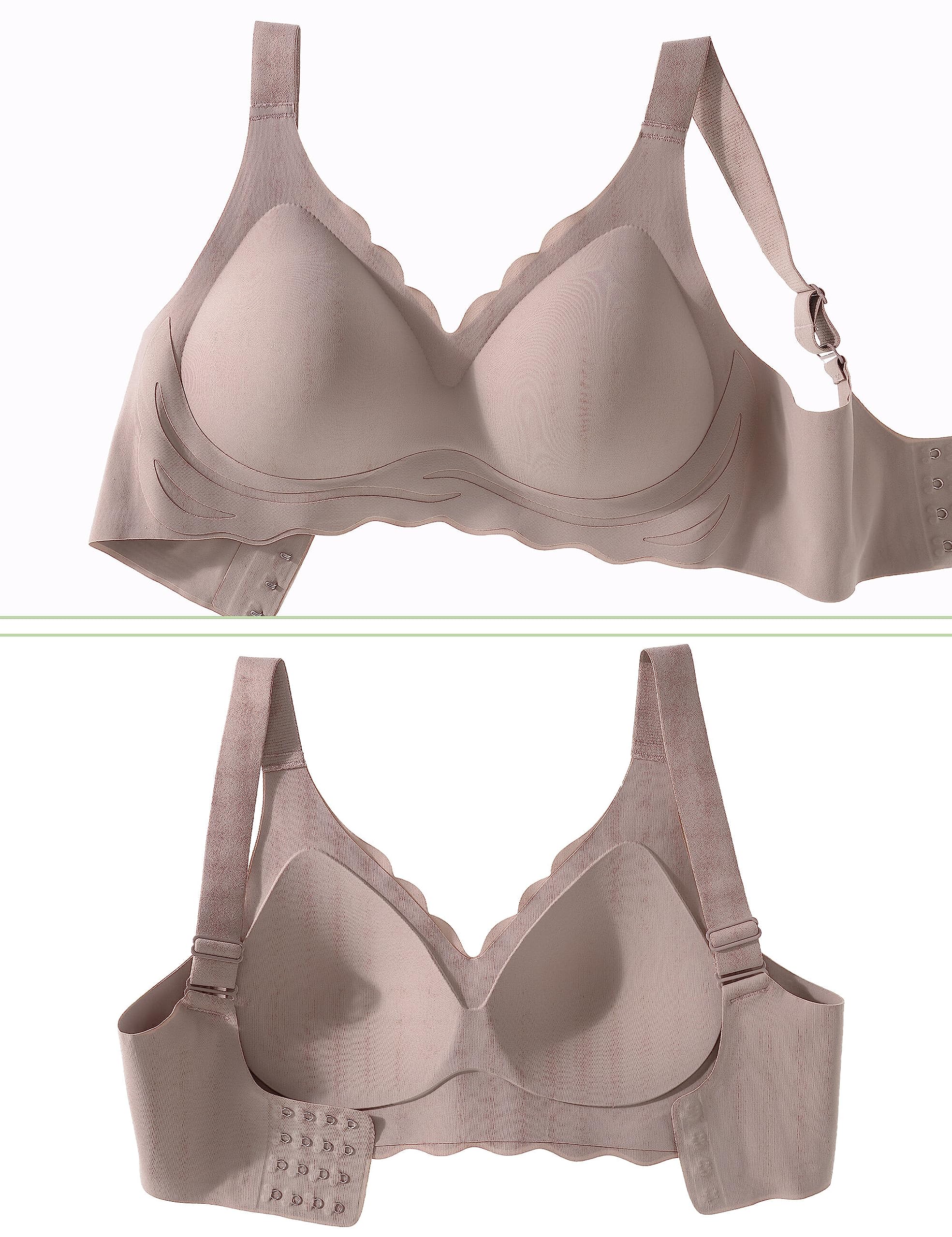 KEOYA Women's Everyday Bras Soft Comfort Wirefree Bra No Underwire Seamless Wide Strap Bra Breathable Fitted Sleep/Sports Bra